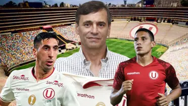 Diego Dorregaray, Fabián Bustos y Alex Valera en Universitario / Foto: Universitario