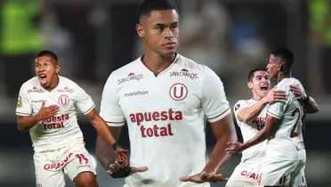 Edison Flores, Christopher Olivares, Andy Polo y Aldo Corzo con la camiseta de Universitario de Deportes