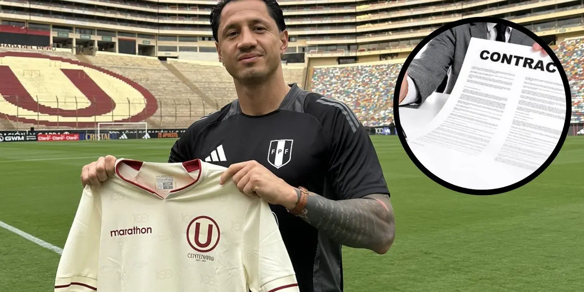 Gianluca Lapadula posando con la camiseta de Universitario de Deportes (Foto: Universitario)