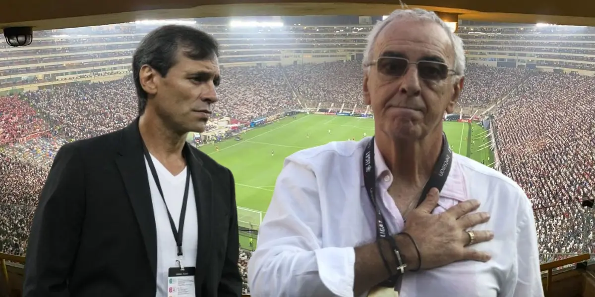 Jorge Fossati y Fabián Bustos en Universitario de Deportes / Foto: La Primera