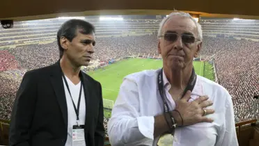 Jorge Fossati y Fabián Bustos en Universitario de Deportes / Foto: La Primera