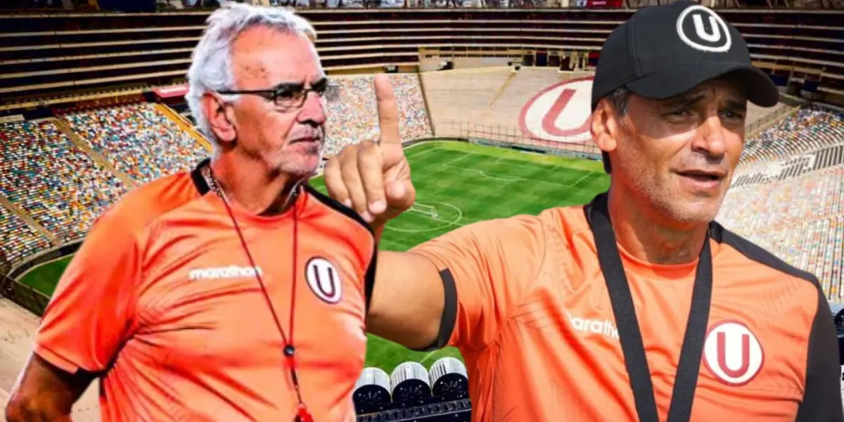 Jorge Fossati y Fabián Bustos en Universitario de Deportes / Foto: Universitario