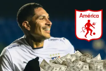 Paolo Guerrero en la mira de América de Cali.