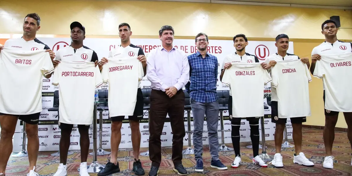 Presentación de nuevos jugadores en Universitario de Deportes.