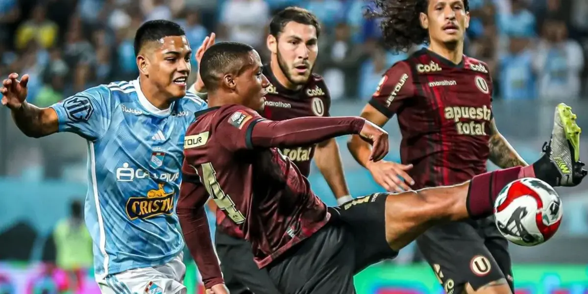 Universitario de Deportes y Sporting Cristal en un partido de la Liga 1 2023 (Foto:@LigaFutProf)